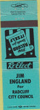 Matchbook Cover - Jim Englad Radcliff City Council KY?