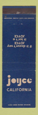 Matchbook Cover - Joyce CA California
