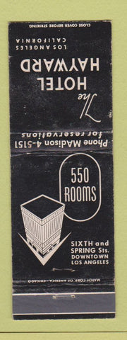 Matchbook Cover - Hotel Hayward Los Angeles CA