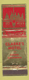 Matchbook Cover - Clarke's Motel Eureka CA WEAR