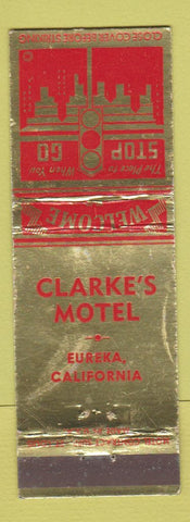 Matchbook Cover - Clarke's Motel Eureka CA WEAR
