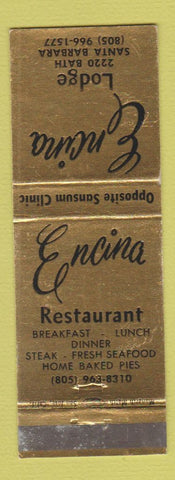 Matchbook Cover - Encina Lodge Santa Barbara CA