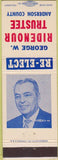 Matchbook Cover - George Ridenour Trustee Anderson County TN