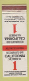 Matchbook Cover Restaurante Bar California Number 1 Magalluf Mallorca Spain WEAR