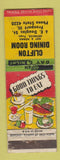 Matchbook Cover - Clifton Dining Room Freeport IL WEAR