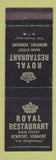 Matchbook Cover - Royal Restaurant Newport VT