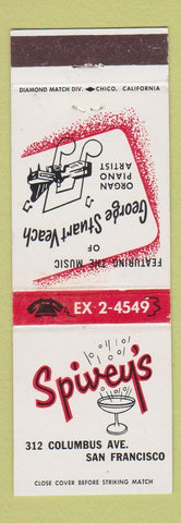 Matchbook Cover - Spivey's San Francisco CA George Stuart Veach Piano