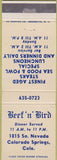 Matchbook Cover - Beef N Bird Colorado Springs CO