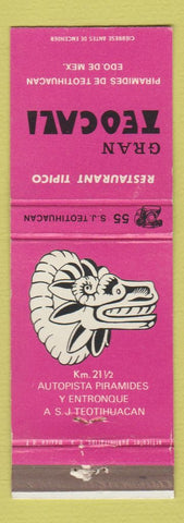 Matchbook Cover - Gran Teocali Piramides De Teotihuacan Mexico