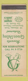 Matchbook Cover - Stewart's Green Valley Restaurant Ottawa ON