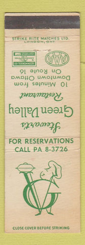 Matchbook Cover - Stewart's Green Valley Restaurant Ottawa ON