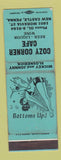 Matchbook Cover - Cozy Corner Cafe New Castle PA girlie WORN