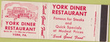 Matchbook Cover - York Diner Restaurant York PA