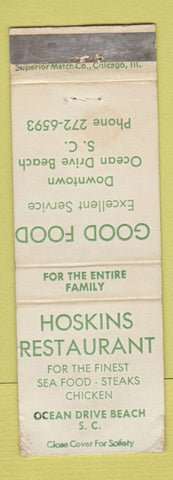 Matchbook Cover - Hoskins Restaurant Ocean Drive Beach SC WEAR