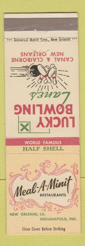 Matchbook Cover - Meal A Minit Restaurants New Orleans Indianapolis IN bowling