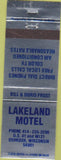 Matchbook Cover - Lakeland Motel Oshkosh WI