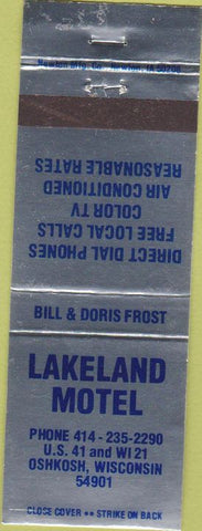Matchbook Cover - Lakeland Motel Oshkosh WI