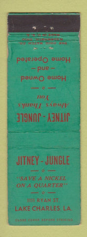 Matchbook Cover - Jitney Jungle Lake Charles LA WEAR