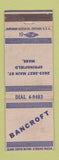 Matchbook Cover - Bancroft Sprringfield MA WEAR