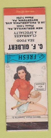 Matchbook Cover - CF Gilbert Seafood Boyertown New Berlinville PA pinup WEAR