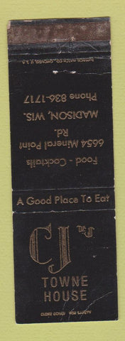 Matchbook Cover - CJ's Towne House Madison WI WORN
