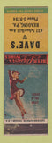 Matchbook Cover - Dave's Reading PA liquor pinup WEAR