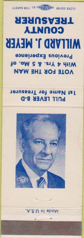 Matchbook Cover - William J Meyer County Treasurer