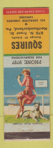 Matchbook Cover - Squires Bar Northumberland PA pinup