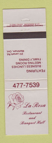 Matchbook Cover - La Rosa Restaurant Markham ON WEAR