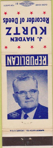 Matchbook Cover - J Hayden Kurtz Recorder Lebanon PA