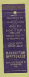 Matchbook Cover - Manhattan Restaurant Roanoke VA WEAR