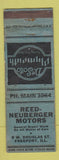 Matchbook Cover - DeSoto Plymouth Reed Neuberger Freeport IL Case Tractors WORN