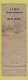 Matchbook Cover - DeSoto Plymouth Reed Neuberger Freeport IL Case Tractors WORN