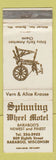 Matchbook Cover - Spinning Wheel Motel Baraboo WI WEAR