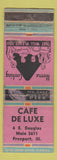 Matchbook Cover - Cafe De Luxe Freeport IL WORN TAPED