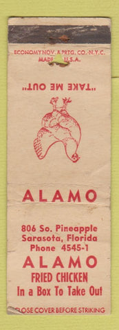 Matchbook Cover - Alamo Fried Chicken Sarasota FL WORN
