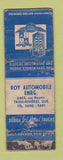 Matchbook Cover - Dodge DeSoto Roy Automobile Trois Rivieres QC POOR