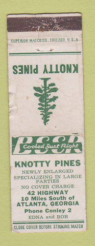 Matchbook Cover - Knotty Pines Conley? GA WORN