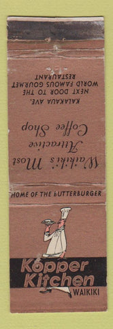 Matchbook Cover - Kopper Kitchen Waikiki Hawaii WORN