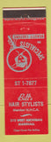 Matchbook Cover - Bill's Hair Salon Marshall MI RED