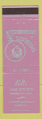 Matchbook Cover - Bill's Hair Salon Marshall MI Lavender