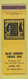 Matchbook Cover - Blue Corner Snack Bar Alfred ON