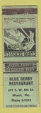 Matchbook Cover - Blue Derby Restaurant Miami FL WORN