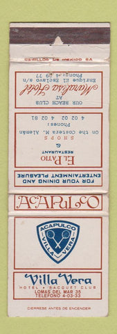Matchbook Cover - Villa Vera Hotel Acapulco Mexico WEAR