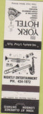 Matchbook Cover - York Motel London ON