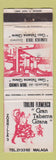 Matchbook Cover - Tablao Flamenco Gran Taberna Gitana Malaga Spain WEAR