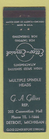 Matchbook Cover - Ettco Emrick Tapping Threading Spindle Heads Detroit MI