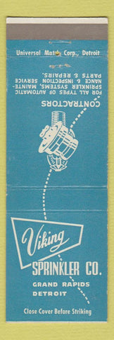 Matchbook Cover - Viking Sprinkler Grand Rapids Detroit MI BLUE #1