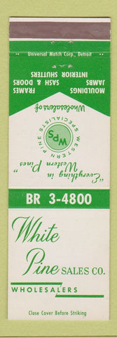 Matchbook Cover - White Pine Sales Mouldings Frames Sash Door Detroit MI