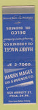 Matchbook Cover - Harry Magee Oil Burner Delco Philadelphia PA